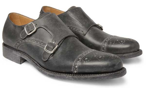 Monk strap shoe brogued