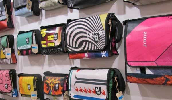 Vaho man bags recycled, Barcelona store