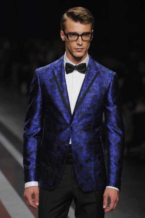Canali with bow tie dark blue dinner suit