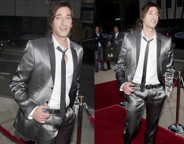 Adrien Brody - metallic dinner suit