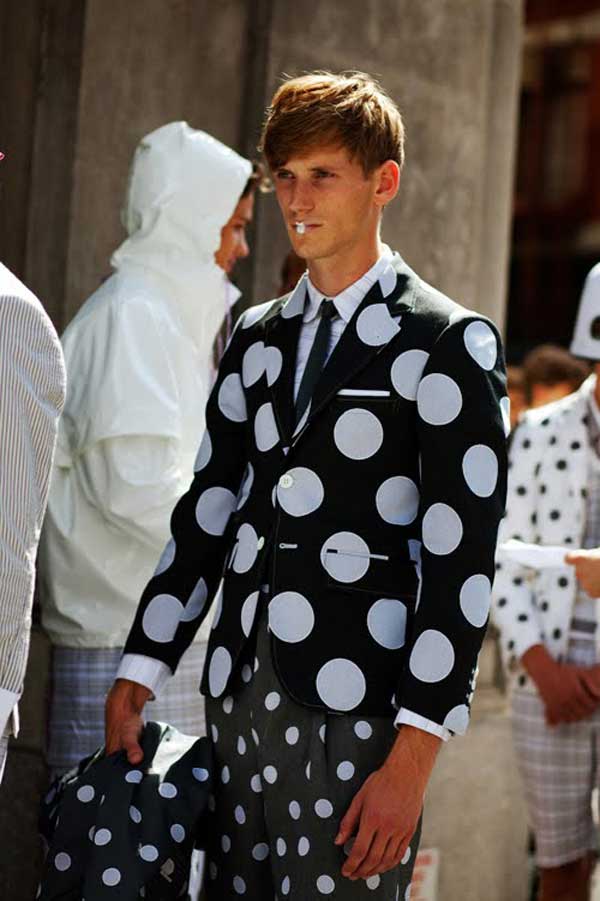 Polka Dot - Blue and white suit for men 2013