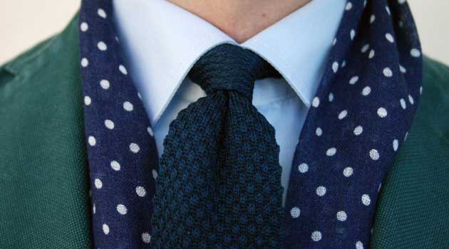 Polka Dots - Blue and White scarf 2013 for men