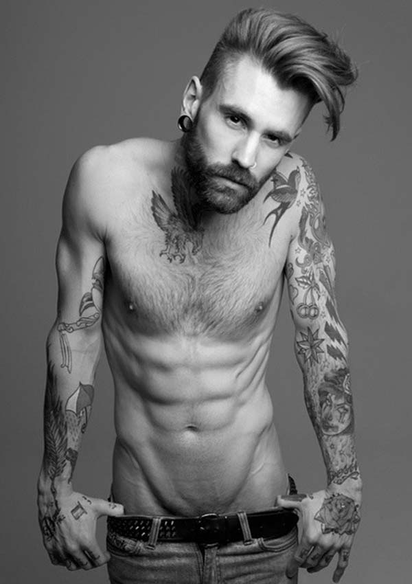 Ricki Hall - Tattoo and Beard Male Model 
