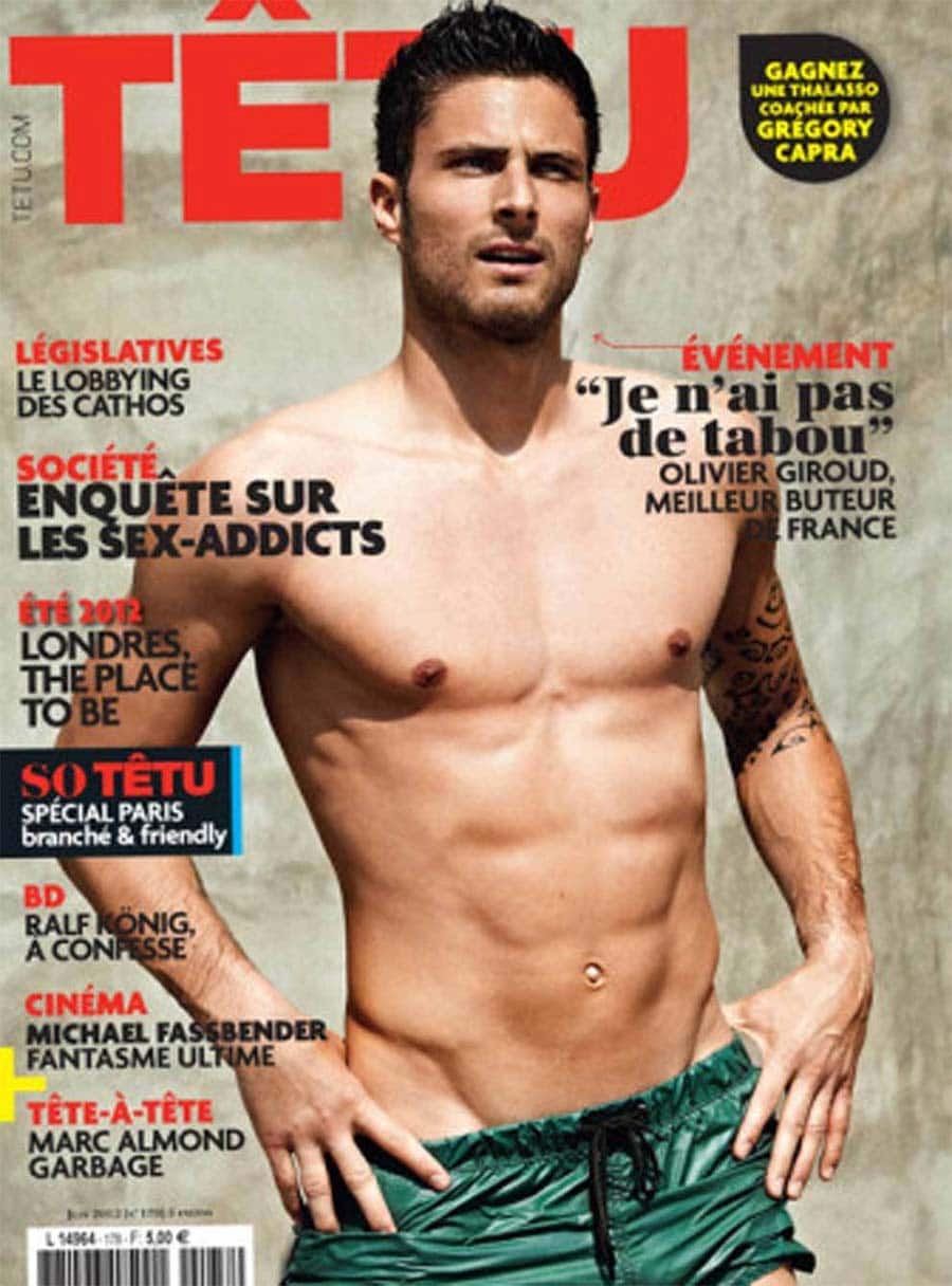 Olivier Giroud on the Cover of French Gay magazine Tetu