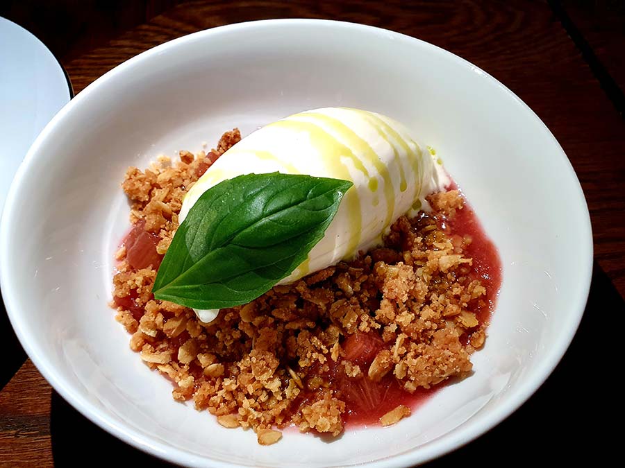 Rhubarb with fig leave ice cream - Celia Amsterdam Restaurant