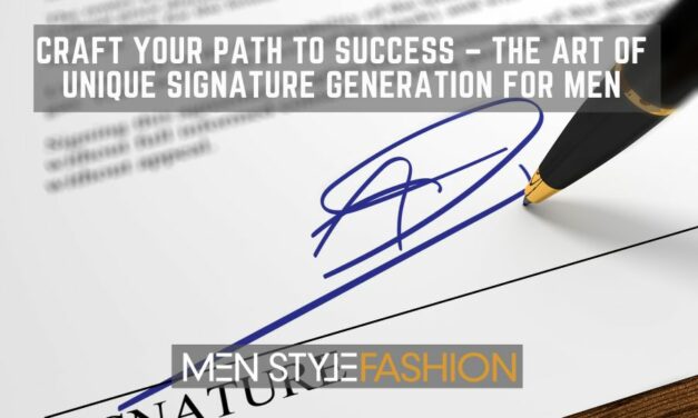 Craft Your Path to Success – The Art of Unique Signature Generation for Men