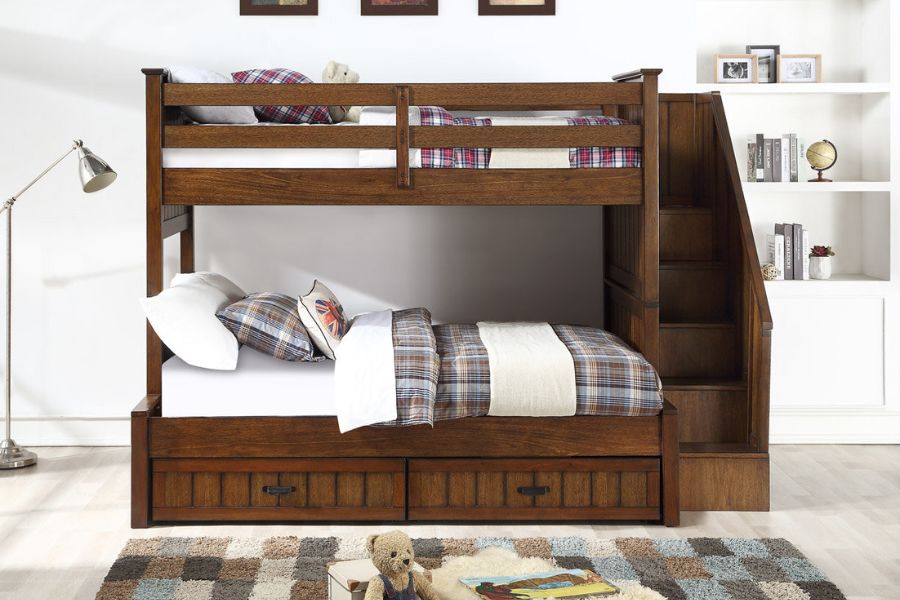 Double decker bed with mattress